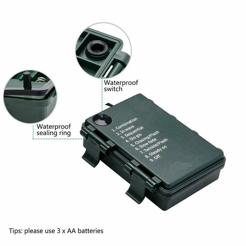 50 LED Outdoor Battery Operated Christmas String Lights Warm White For Holiday Decor 2