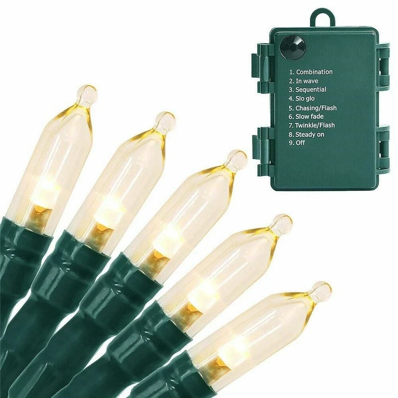 50 LED Outdoor Battery Operated Christmas String Lights Warm White For Holiday Decor 4