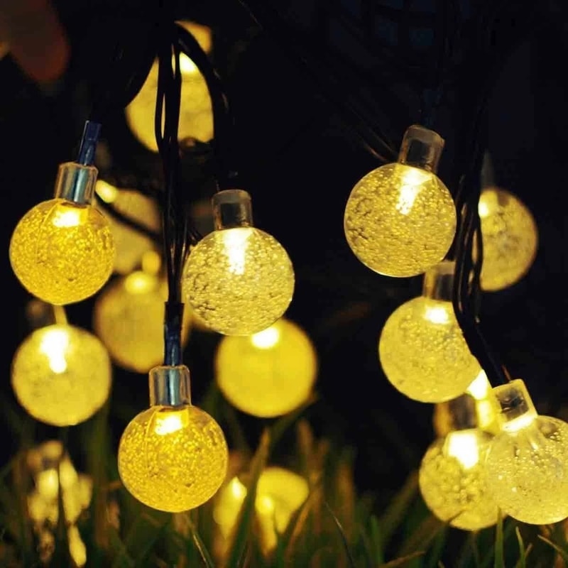 Solar LED String Lights Waterproof Warm White Ball Lights For Garden Decor 7