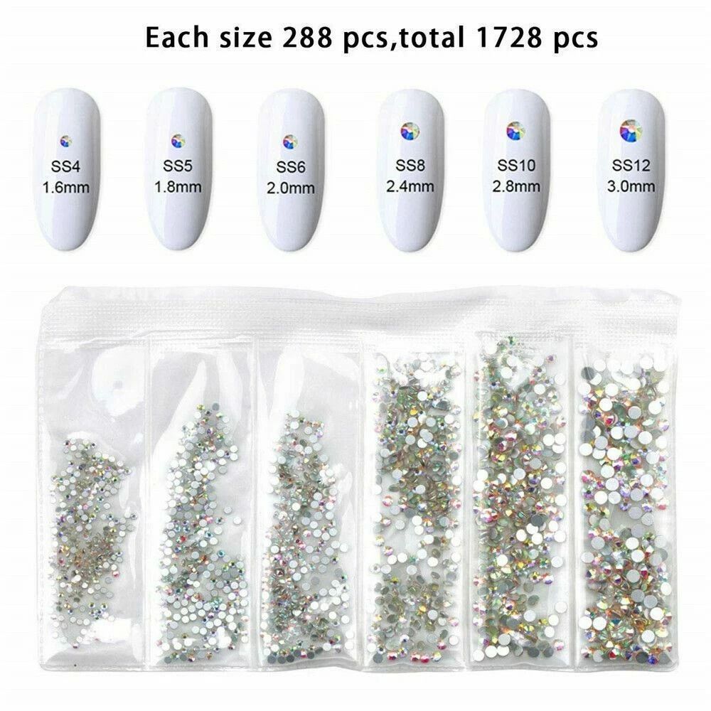Mix Gems Rhinestones For Nail Art Pickup Pen Stainless Steel Tweezer Complete Crafting Set For DIY 4