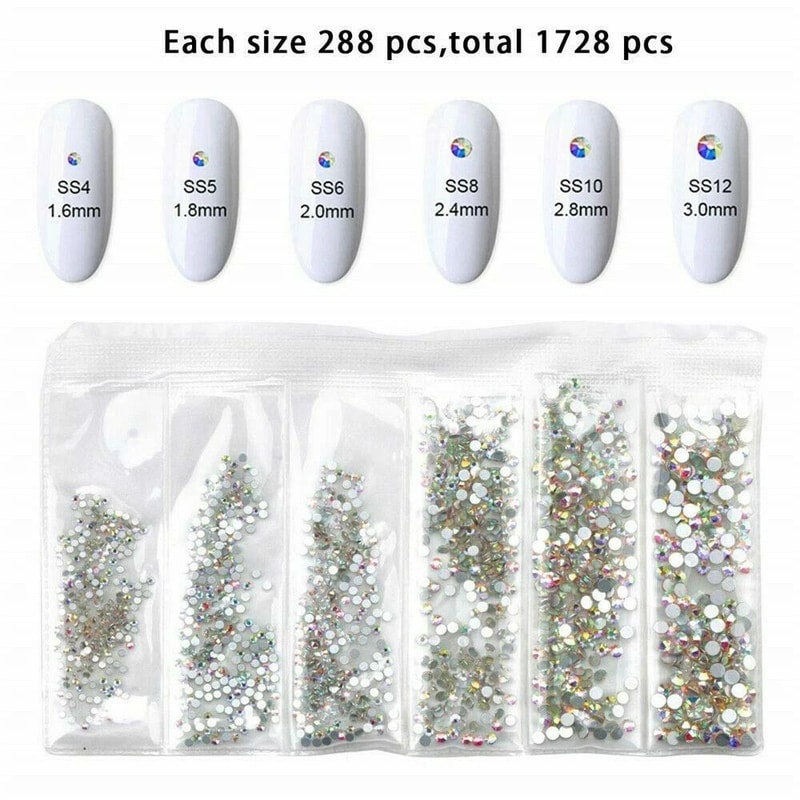 Mix Gems Rhinestones For Nail Art Pickup Pen Stainless Steel Tweezer Complete Crafting Set For DIY 4