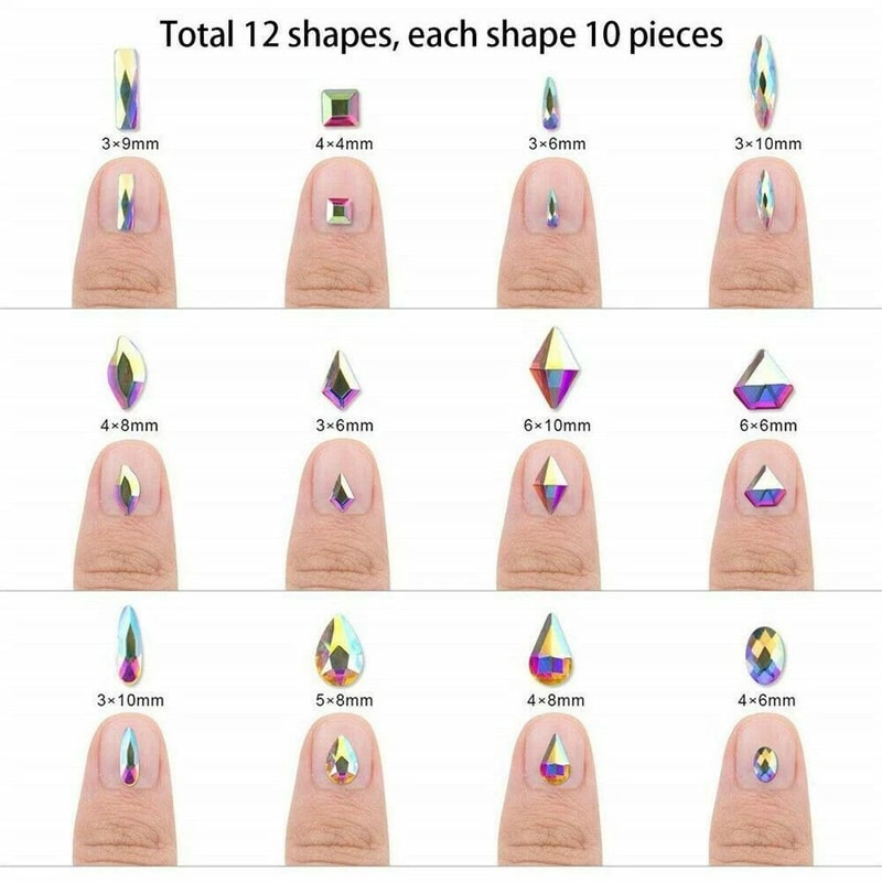 Mix Gems Rhinestones For Nail Art Pickup Pen Stainless Steel Tweezer Complete Crafting Set For DIY 5