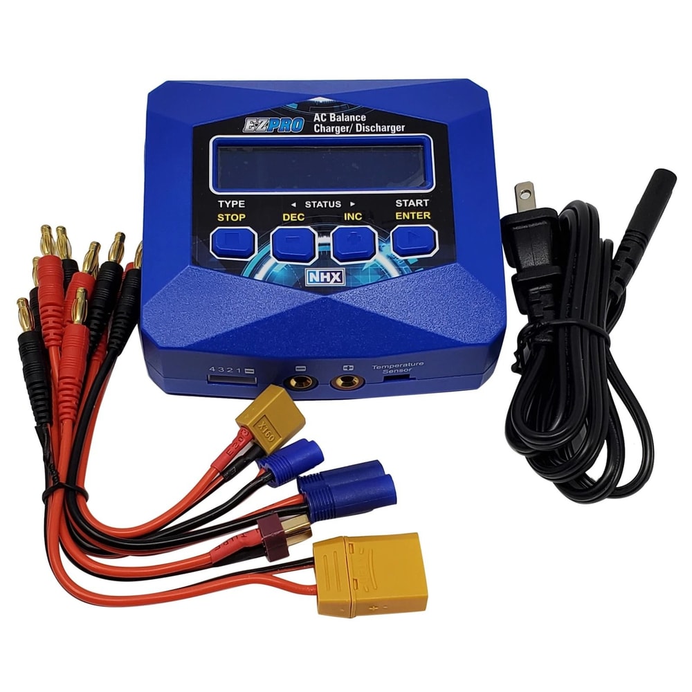 Fast Charger For LiPo LiFe And NIMH Batteries Supports XT60 EC3 Deans XT90 EC5 4