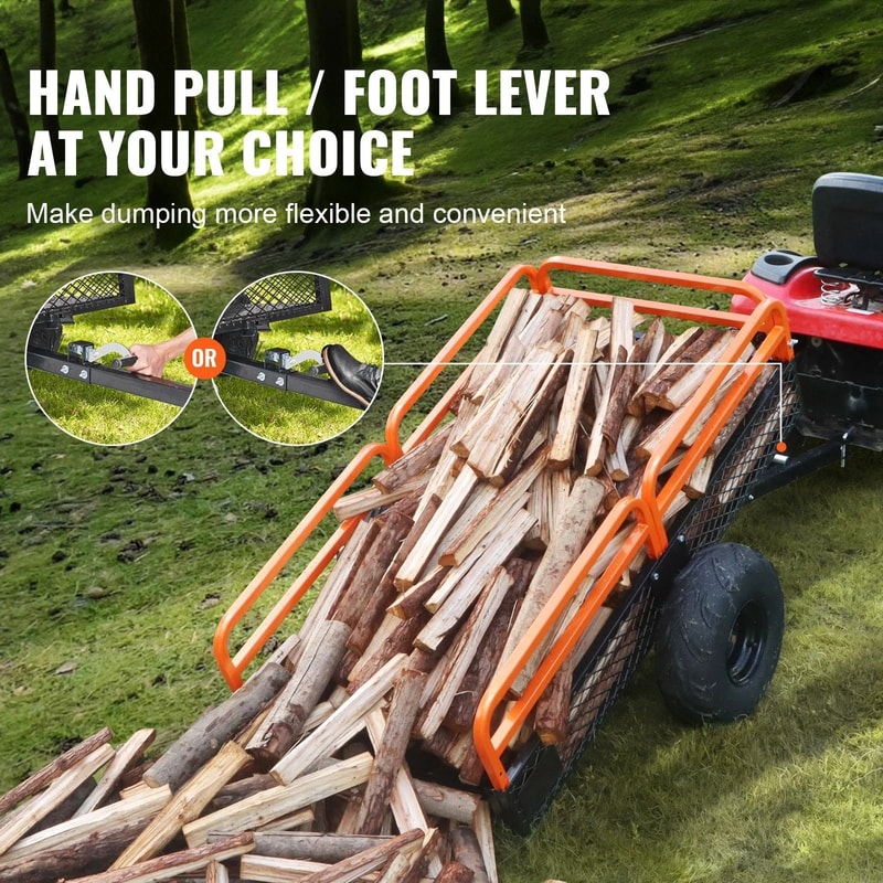 Heavy Duty Dump Trailer Tow Behind Cart Capacity Steel Construction For Tough Outdoor Tasks 7