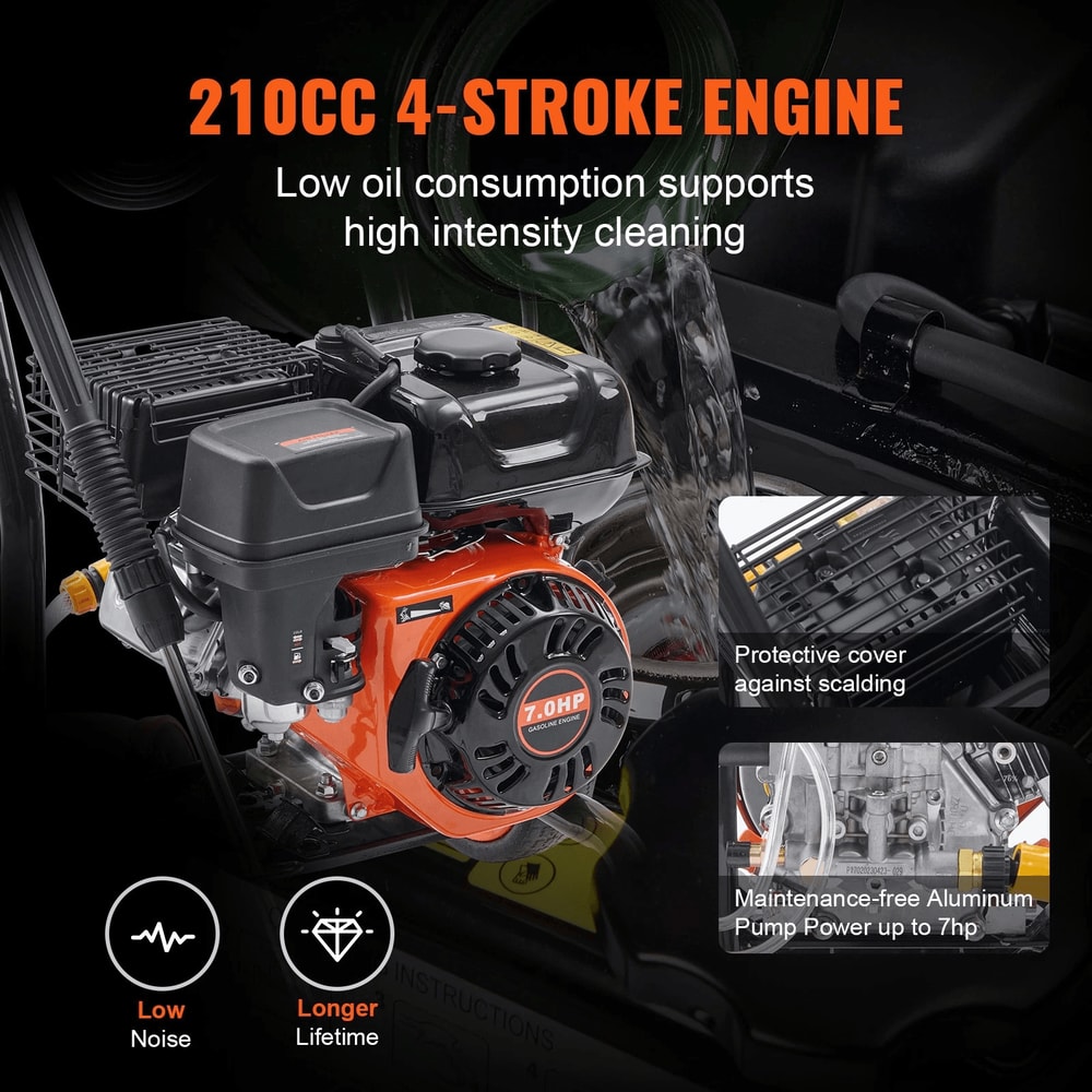 GPM Gas Pressure Washer With 5 Nozzles For Heavy Duty Outdoor Cleaning 9