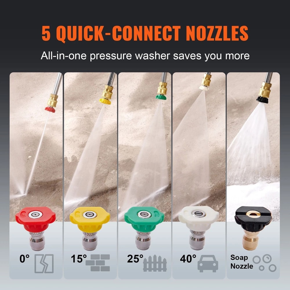 GPM Gas Pressure Washer With 5 Nozzles For Heavy Duty Outdoor Cleaning 10