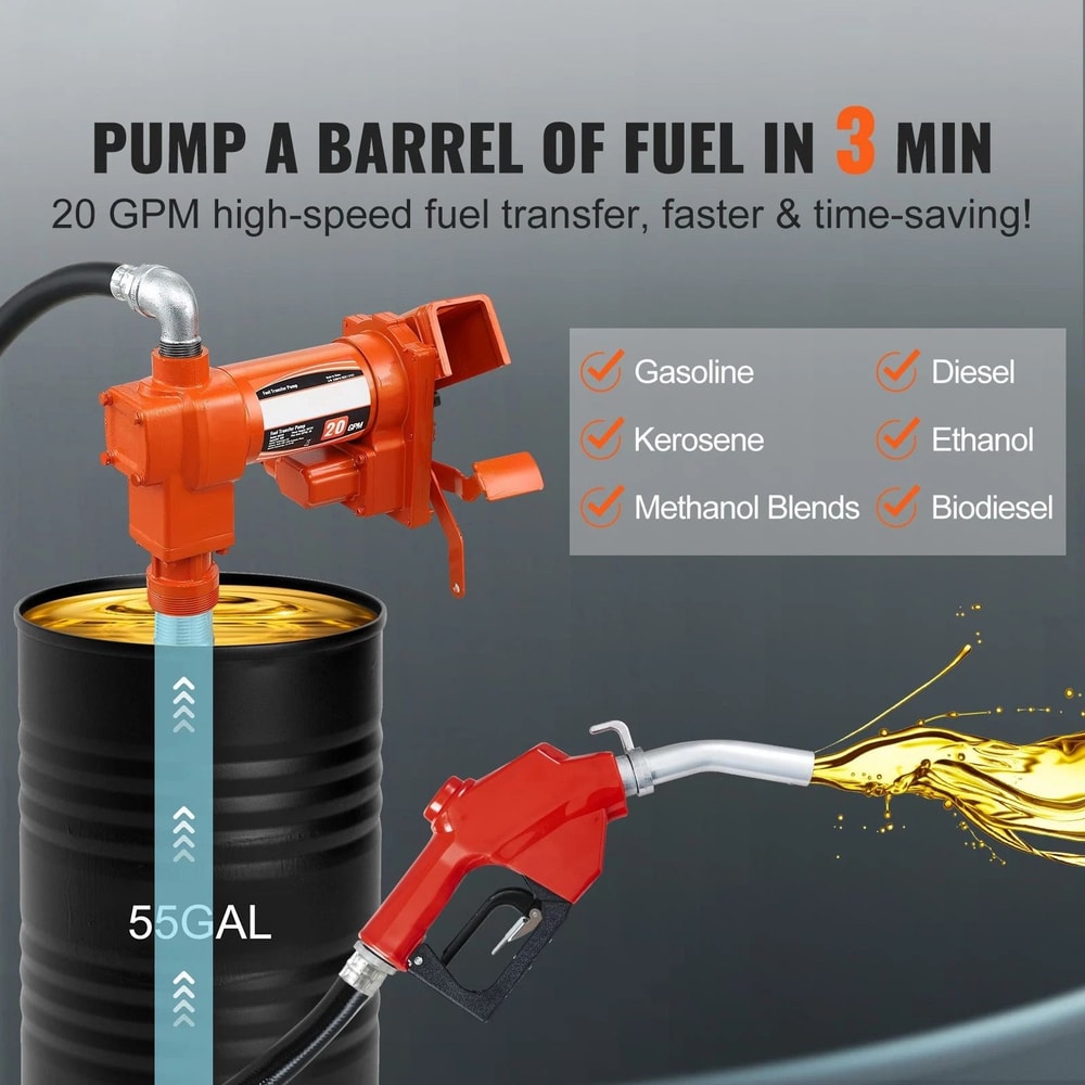 Fuel Transfer Pump With Hose Nozzle Gasoline And Diesel Pump For Efficient Fuel Transfer 8