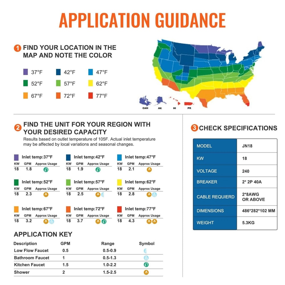 Tankless Water Heater With LED Display Instant Hot Water Boiler Rated For Shower Bathroom 8