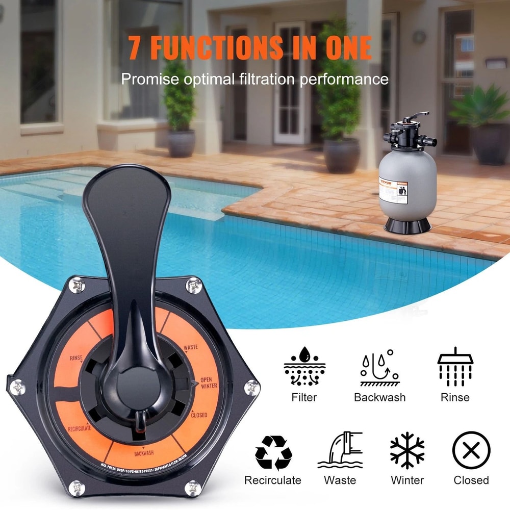 Above Ground Pool Sand Filter With 7 Way Valve For Efficient Pool Maintenance 6