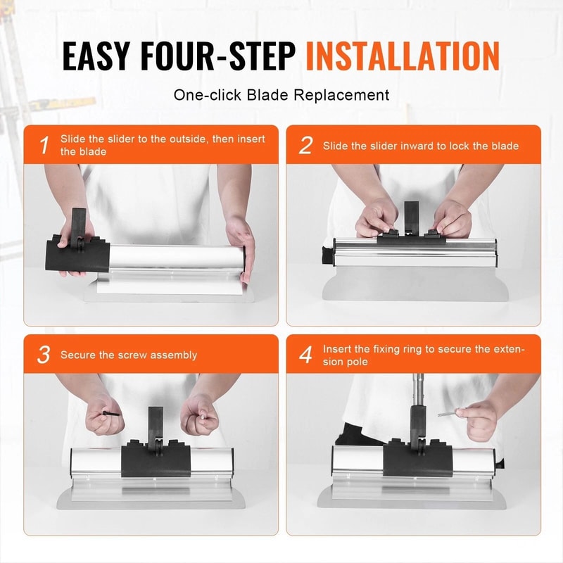 Drywall Skimming Blade Set Knife Combo In Adjustable Handle For Easy Drywall Skimming 3
