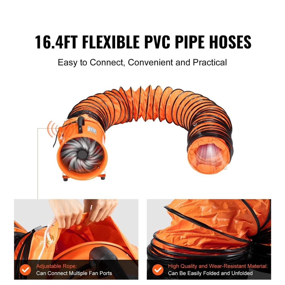 Portable Extractor Fan Blower With Duct Hose High Velocity Ventilator For Industrial Use 7