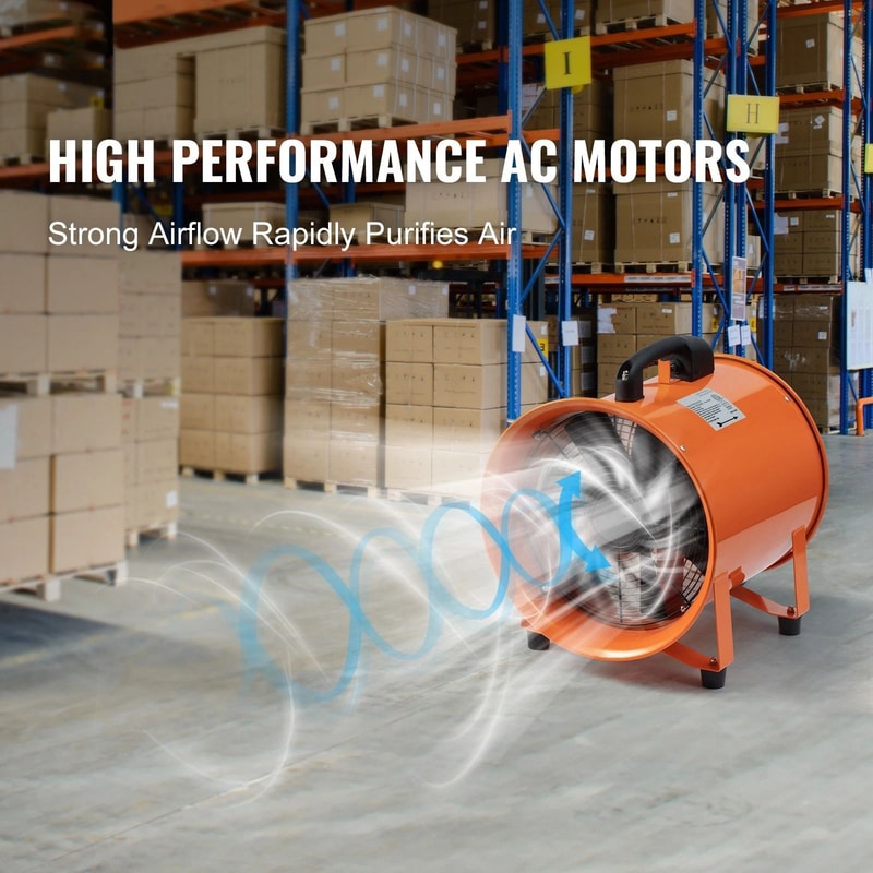 Portable Extractor Fan Blower With Duct Hose High Velocity Ventilator For Industrial Use 9