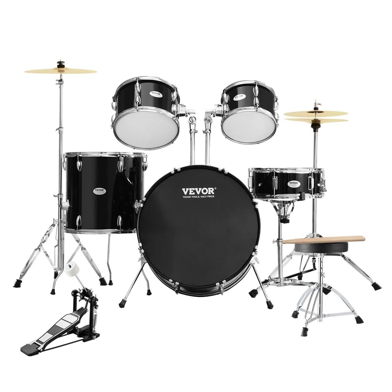 Drum Set Complete Adult Drum Kit With Cymbals Hardware And Throne For Beginners And Musicians 2