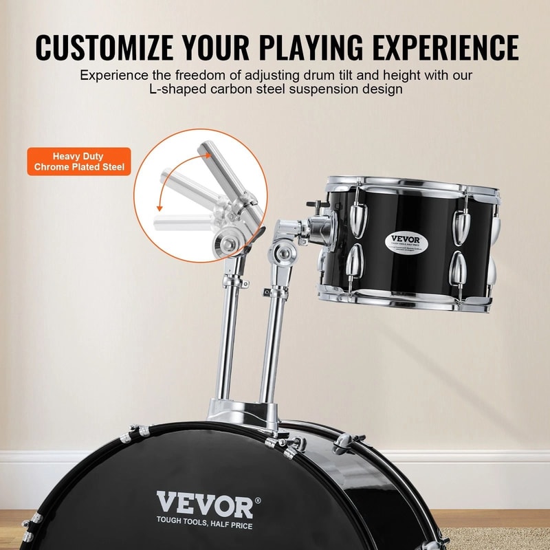 Drum Set Complete Adult Drum Kit With Cymbals Hardware And Throne For Beginners And Musicians 8