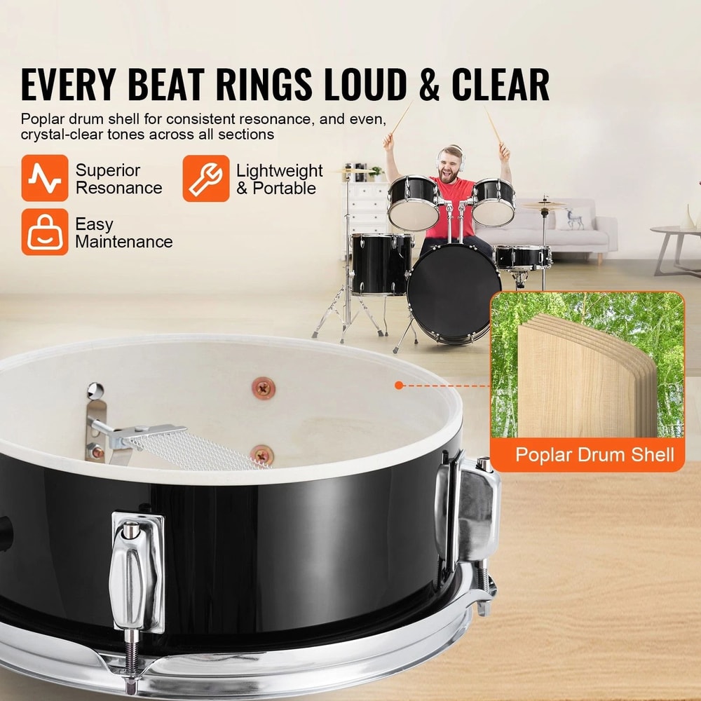 Drum Set Complete Adult Drum Kit With Cymbals Hardware And Throne For Beginners And Musicians 10