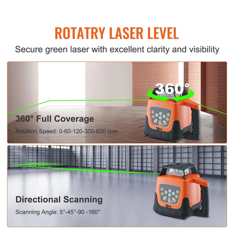Self Leveling Rotary Green Beam Laser Level Tool With Long Range Precision For Construction And DIY 9