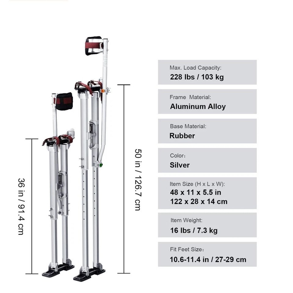 Adjustable Aluminum Alloy Drywall Stilts For Painting Taping 2