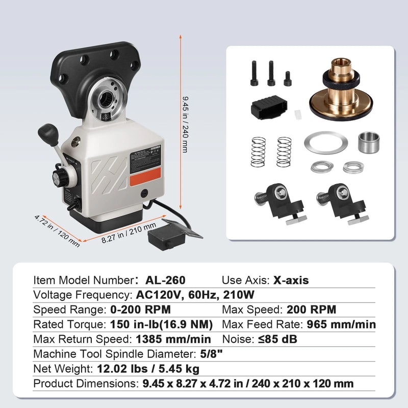 Power Feed X Axis Torque For Bridgeport Type Milling Machines 1