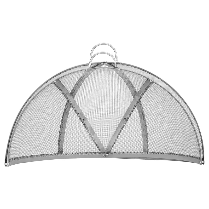 Stainless Steel Fire Pit Spark Screen Cover Durable Lid For Wood Burning Fire Pits 2