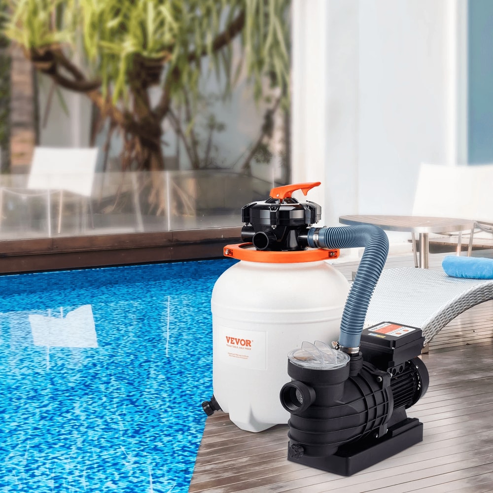 Sand Filter Pool Pump System With Motor Flow 6 Way Valve For Above Ground Pools 0