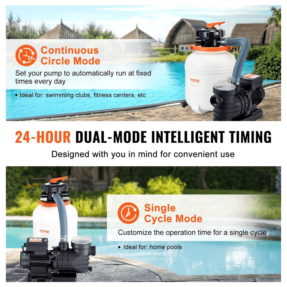 Sand Filter Pool Pump System With Motor Flow 6 Way Valve For Above Ground Pools 6