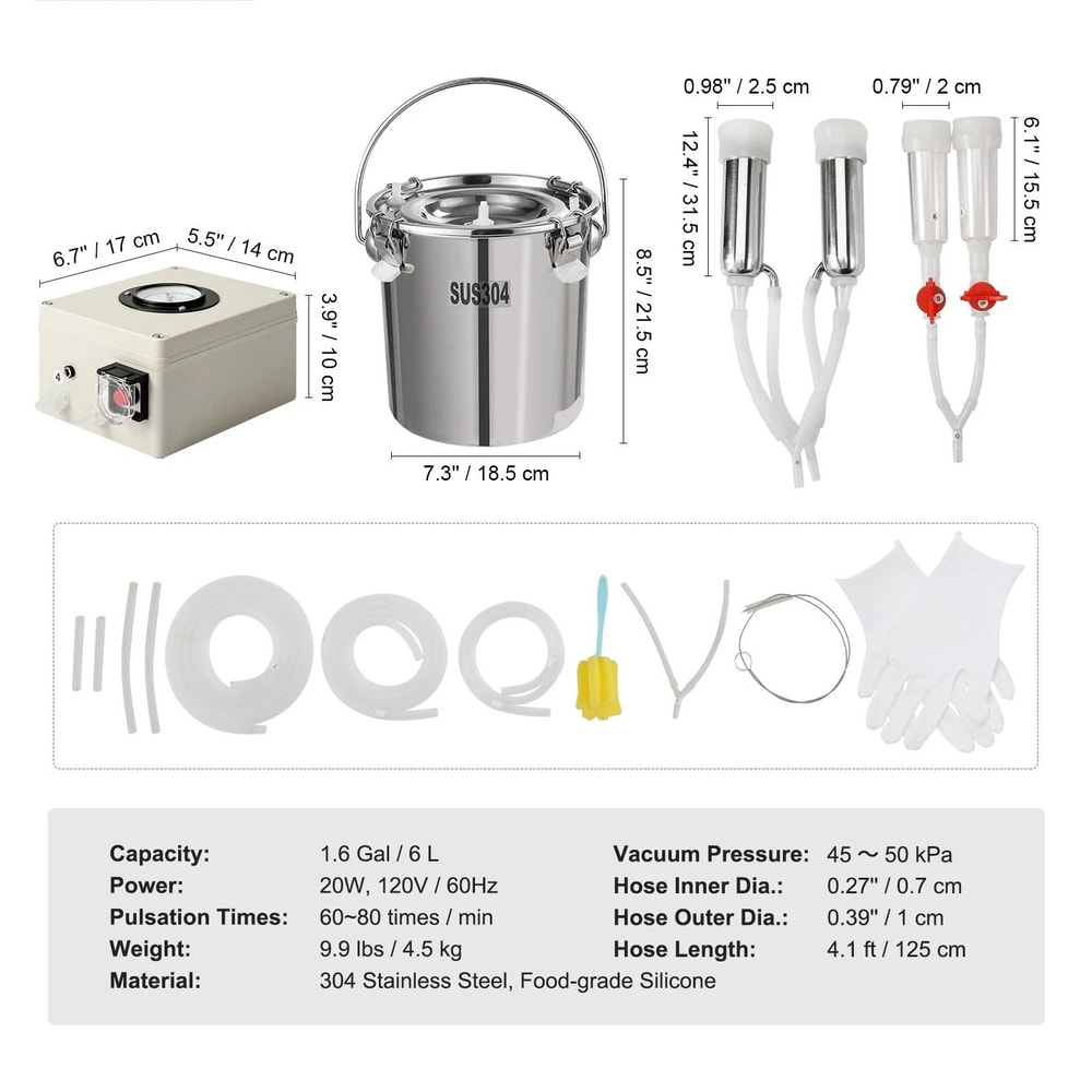 Goat Milking Machine Stainless Steel Milker With Bucket For Cows And Goats 8