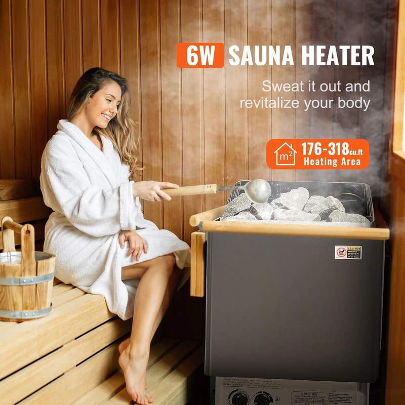 Stainless Steel Sauna Heater With Internal Controls For Wet And Dry Use 9