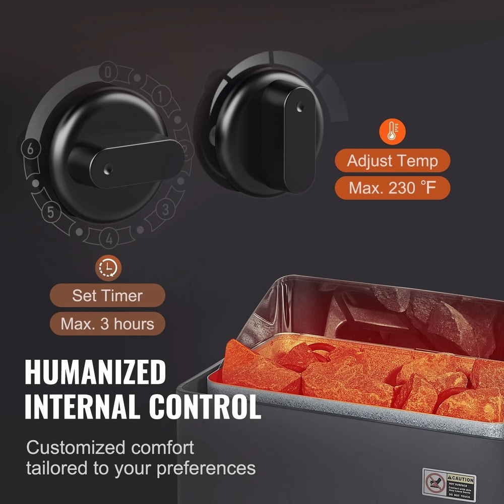 Stainless Steel Sauna Heater With Internal Controls For Wet And Dry Use 7