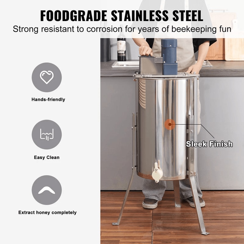 Electric Honey Extractor Frame Stainless Steel Beekeeping Equipment USB Rechargeable 8