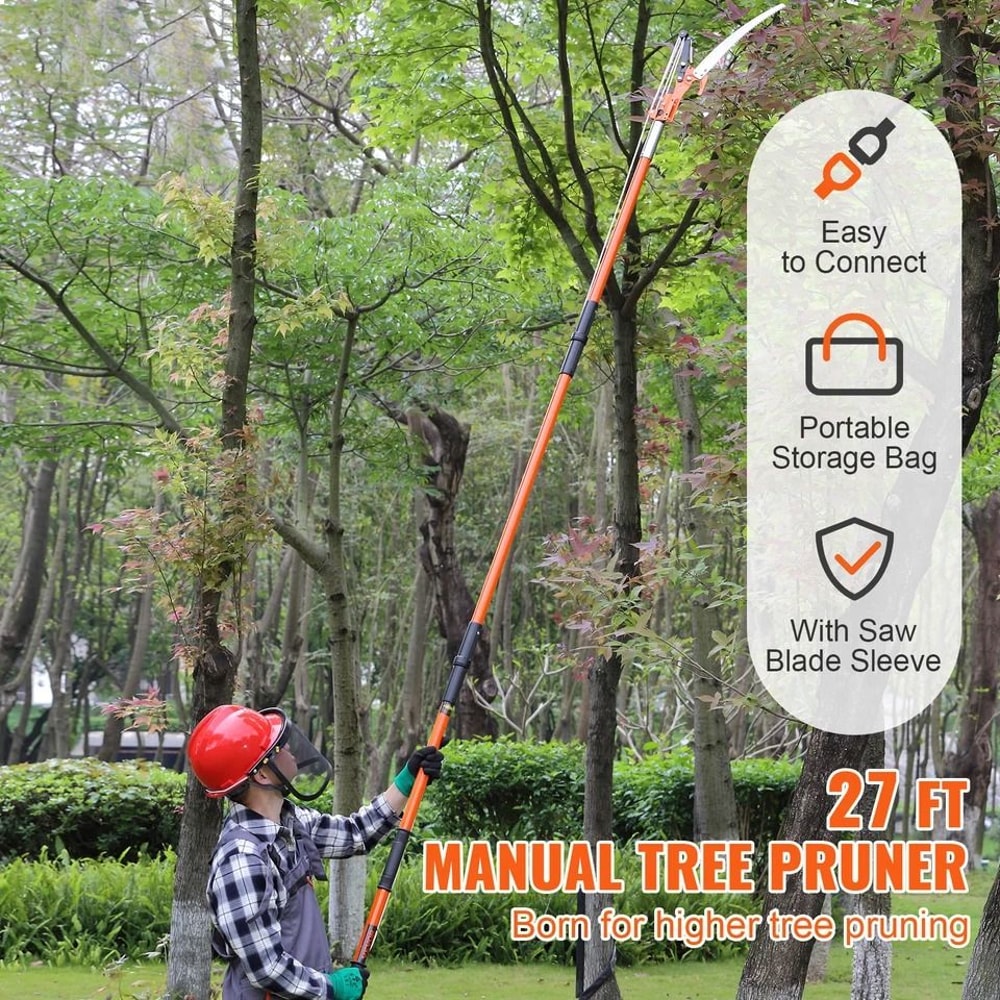 Extendable Manual Pole Saw Tree Pruner Fiberglass Scissors For Tree Trimming 9
