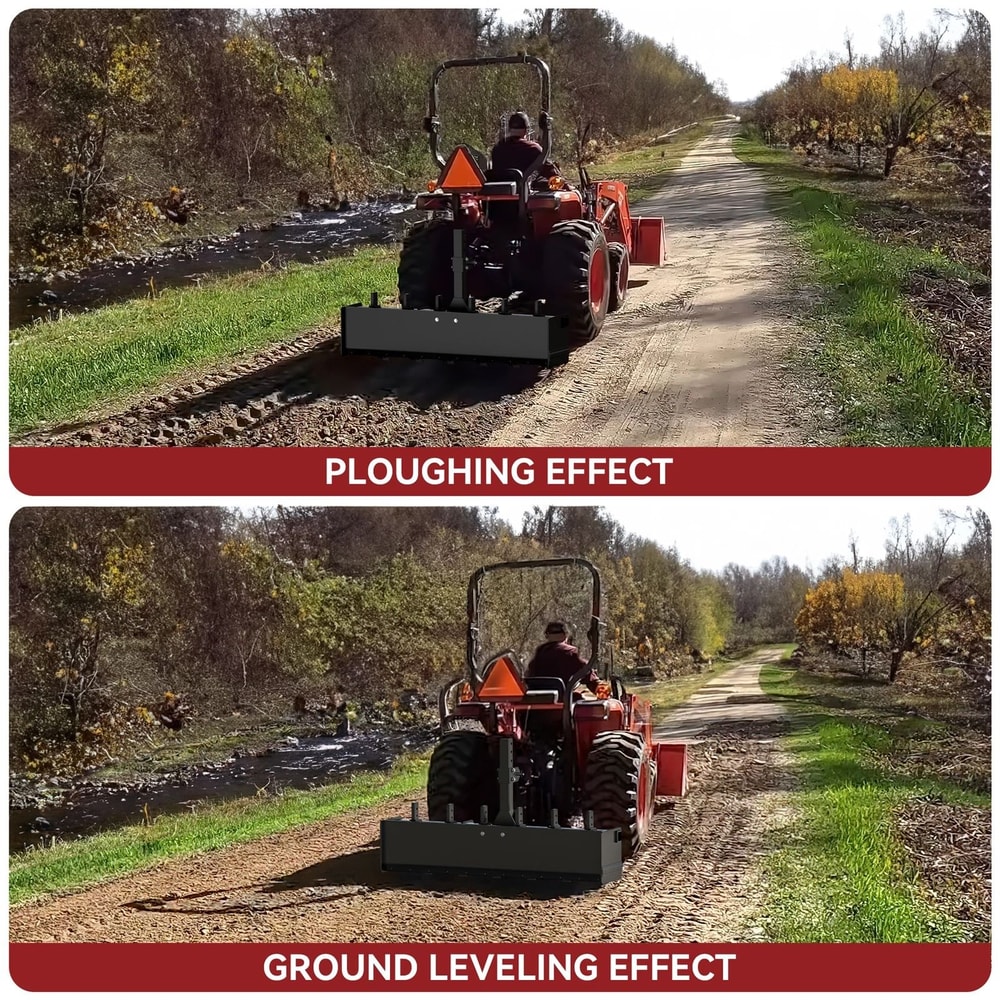 Heavy Duty Box Blade Attachment For Tractor With 6 Scarifier Shanks Width For Land Leveling Gradin 2