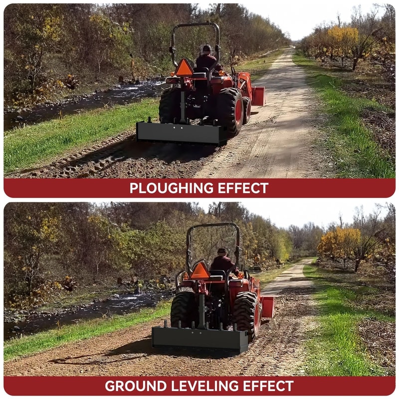 Heavy Duty Box Blade Attachment For Tractor With 6 Scarifier Shanks Width For Land Leveling Gradin 2