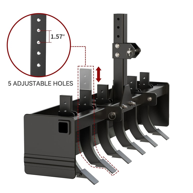 Heavy Duty Box Blade Attachment For Tractor With 6 Scarifier Shanks Width For Land Leveling Gradin 4
