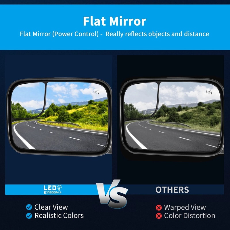 Pair Power Heated Tow Mirrors For Dodge Ram 6