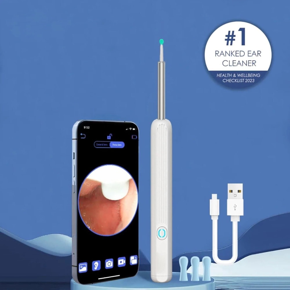 NEW LED Ear Wax Cleaner With Camera Light Removal Kit Black 6