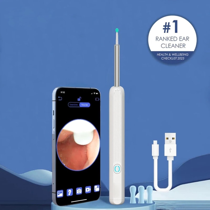 NEW LED Ear Wax Cleaner With Camera Light Removal Kit Black 6