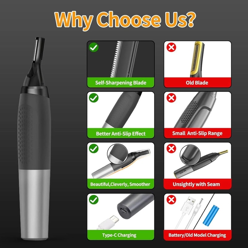 Nose Ear Face Neck Eyebrow Trimmer Mustache Beard Shaver Clipper 3