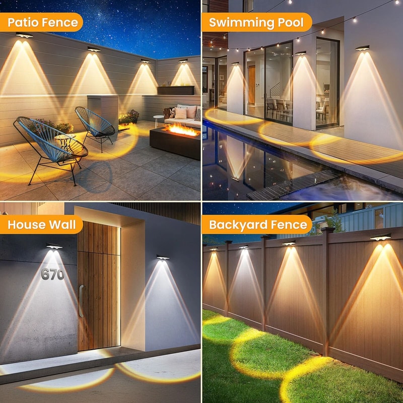 LED Solar Power Wall Light Waterproof Outdoor Garden Fence Deck Lamp Solar Powered Step Lighting 2