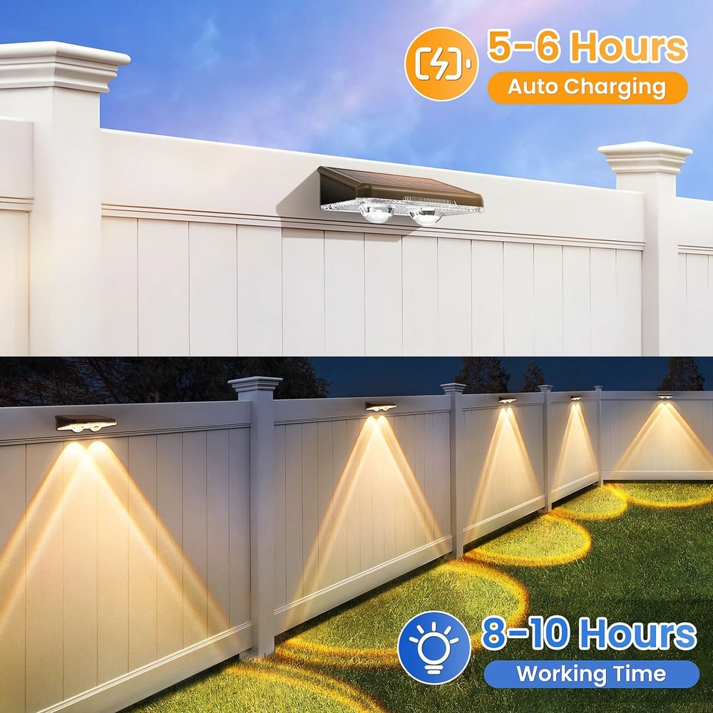 LED Solar Power Wall Light Waterproof Outdoor Garden Fence Deck Lamp Solar Powered Step Lighting 8