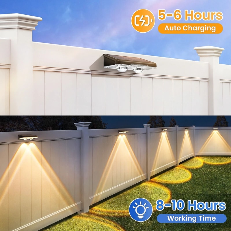 LED Solar Power Wall Light Waterproof Outdoor Garden Fence Deck Lamp Solar Powered Step Lighting 8