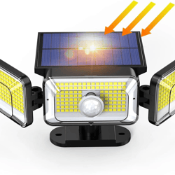 led solar power wall light with pir motion sensor, waterproof outdoor garden security lamp