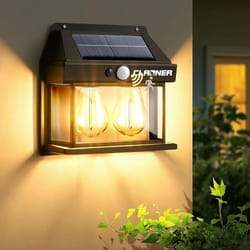 led solar power wall light with motion sensor outdoor garden dusk to dawn solar lamp