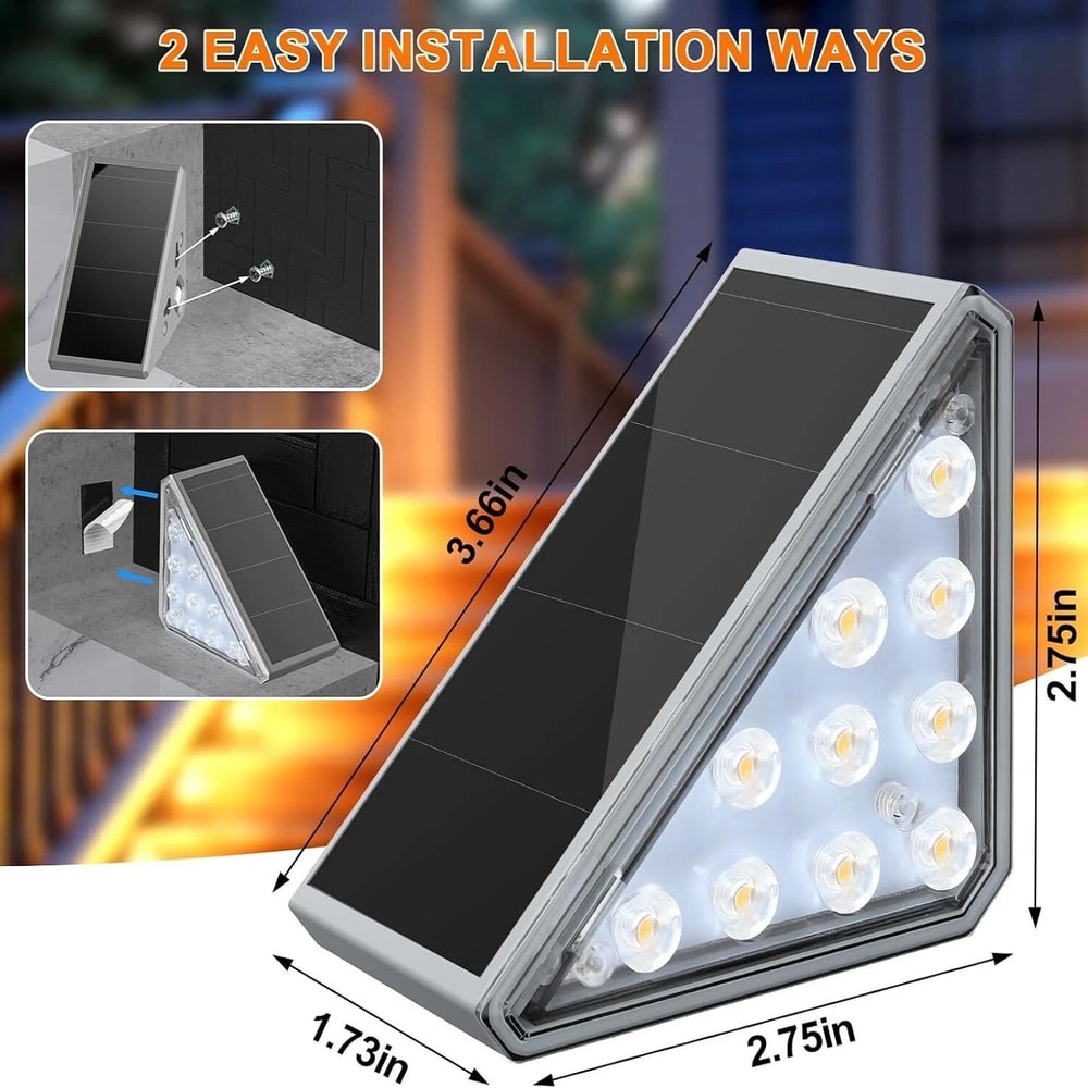 Solar Deck Lights LED Outdoor Garden Pathway Stairs Step Fence Lamp 4