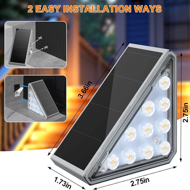 Solar Deck Lights LED Outdoor Garden Pathway Stairs Step Fence Lamp 4