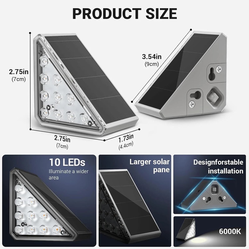 Solar Deck Lights LED Outdoor Garden Pathway Stairs Step Fence Lamp 5