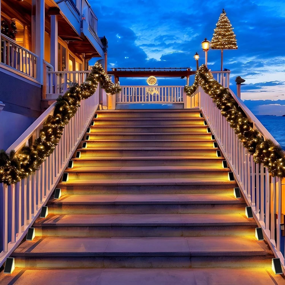 Solar Deck Lights LED Outdoor Garden Pathway Stairs Step Fence Lamp 6