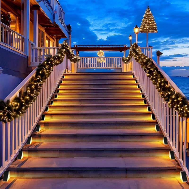 Solar Deck Lights LED Outdoor Garden Pathway Stairs Step Fence Lamp 6