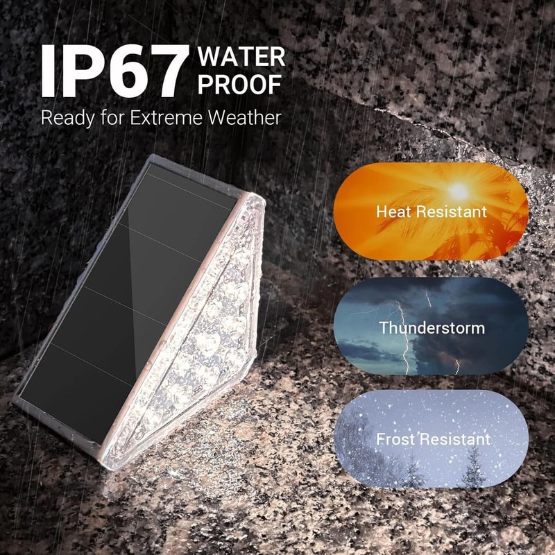 Solar Deck Lights LED Outdoor Garden Pathway Stairs Step Fence Lamp 9