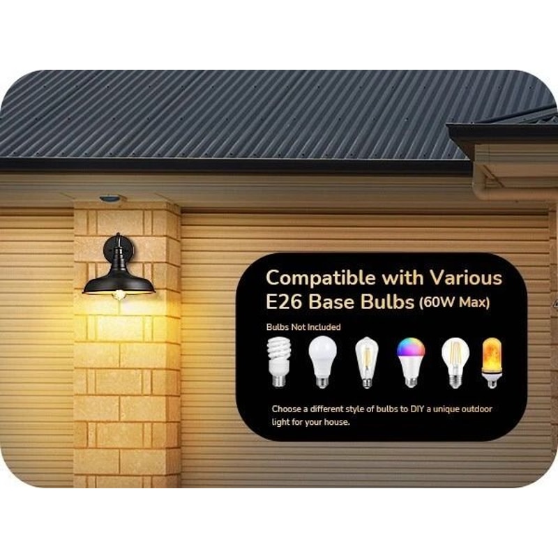 Dusk To Dawn Outdoor Wall Lights Farmhouse Gooseneck Barn Lights In Black 4