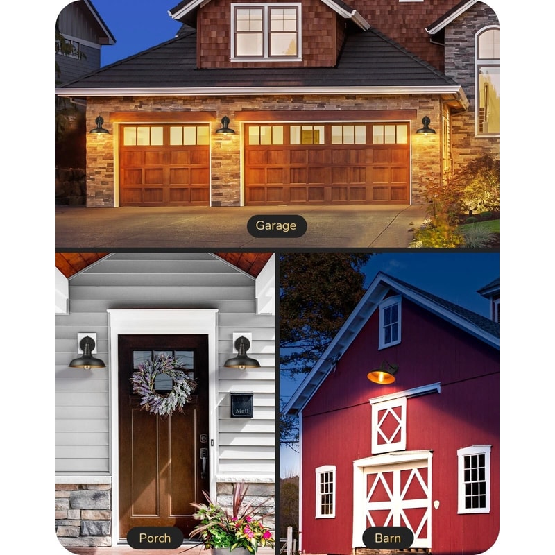 Dusk To Dawn Outdoor Wall Lights Farmhouse Gooseneck Barn Lights In Black 7